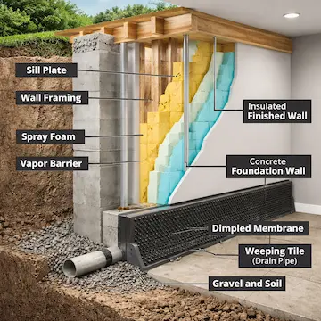 Basement wall system installation Fort Collins