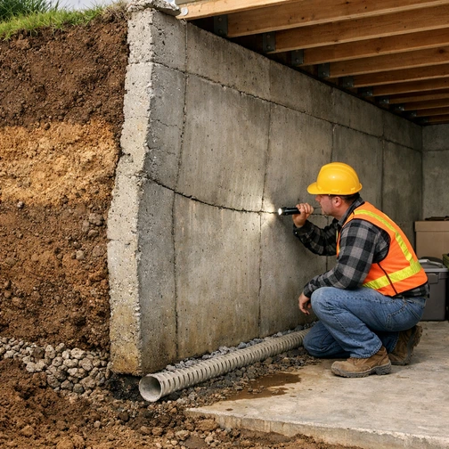 Settled foundation before pier installation