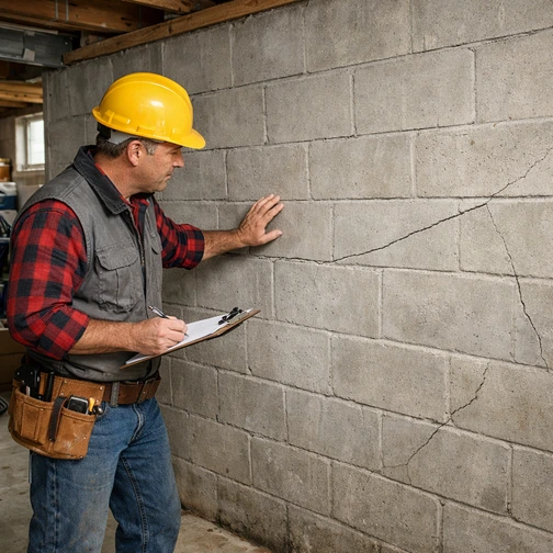 Foundation crack repair inspector