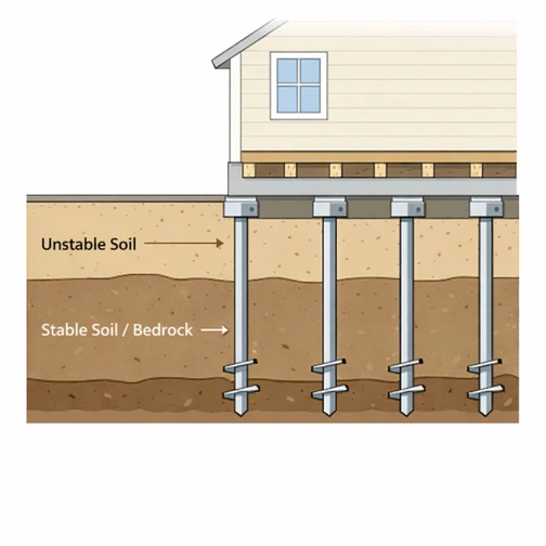 Helical pier installation Fort Collins